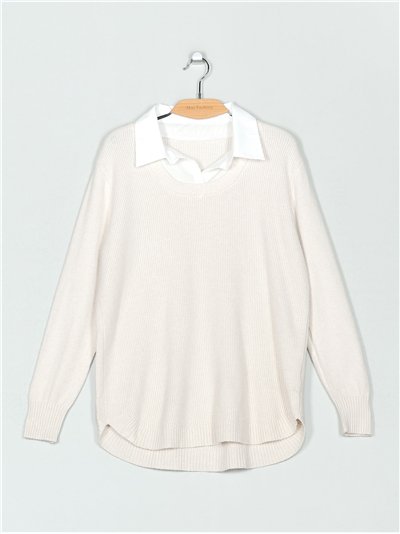 Jersey soft efecto camisa