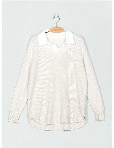 Jersey soft efecto camisa