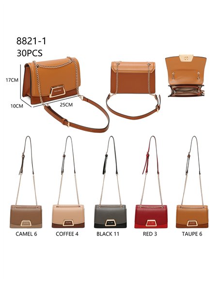 Bolso bandolera solapa detalle metálico