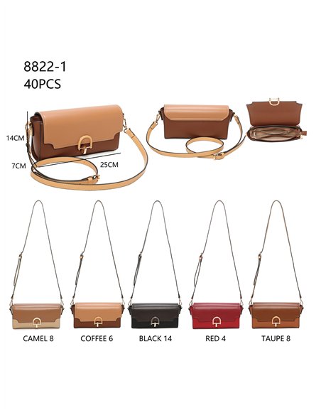 Bolso bandolera solapa detalle metálico