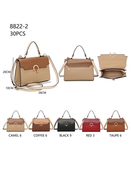 Contrast citybag with metallic detail