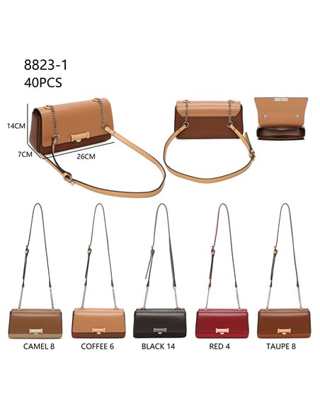 Bolso bandolera solapa detalle metálico