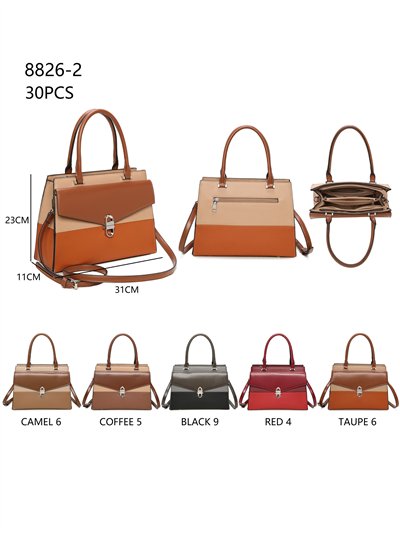 Bolso tote combinado detalle metálico 2