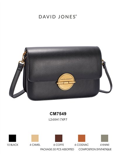 Bolso bandolera solapa detalle metálico