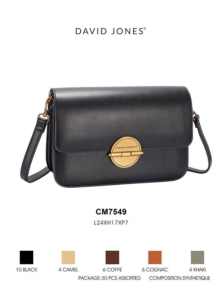 Bolso bandolera solapa detalle metálico