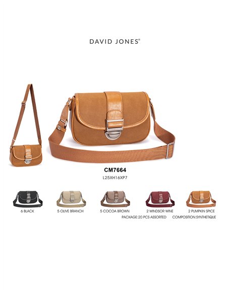 Bolso bandolera efecto ante detalle metálico