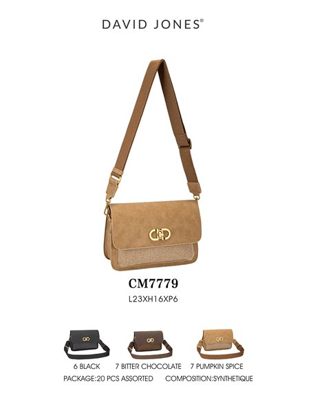 Bolso bandolera efecto ante solapa