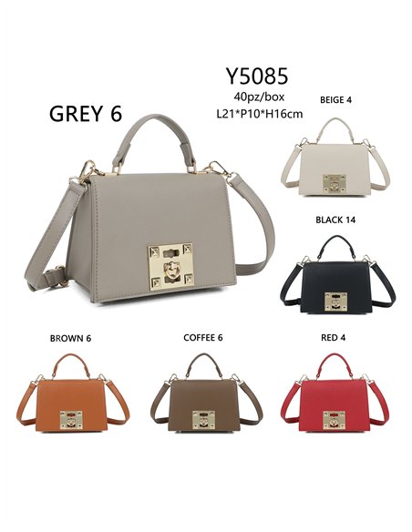 Mini bolso tote solapa detalle metálico