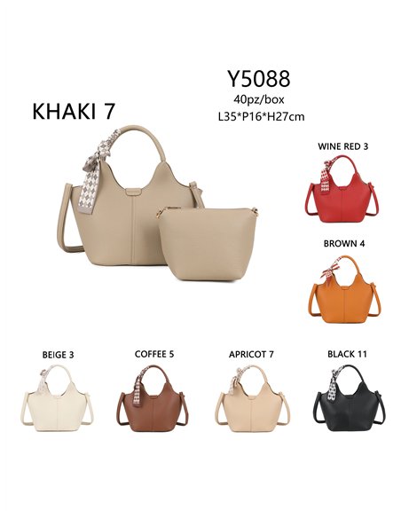 Bolso tote detalle pañuelo + Bolso bandolera 2 piezas