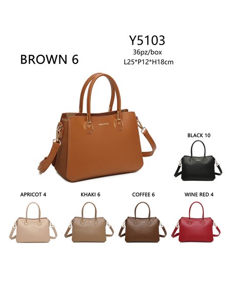 Contrast citybag with handle detail