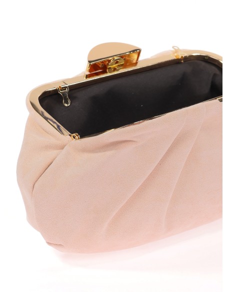 Abendtasche aus Wildlederimitat - AD-26301 NUDE