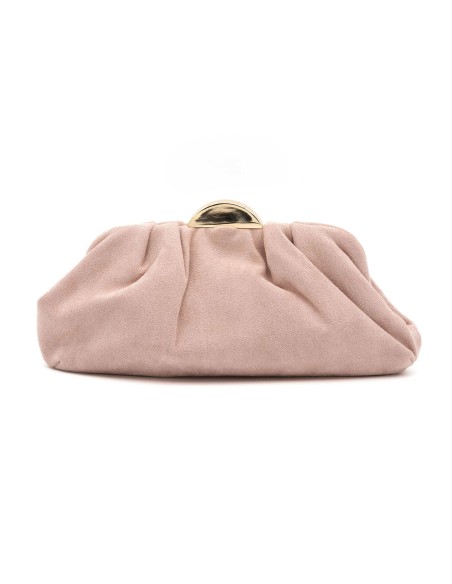 Cartera de fiesta antelina rosa-palo