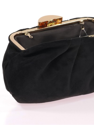 Cartera de fiesta antelina negro 2