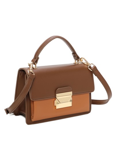 Mini bolso tote combinado solapa