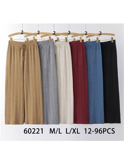 Pantalón recto punto canalé 2