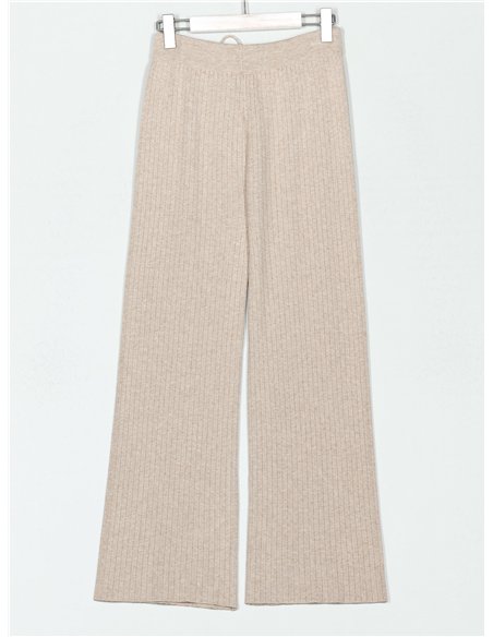 Pantalón recto punto canalé