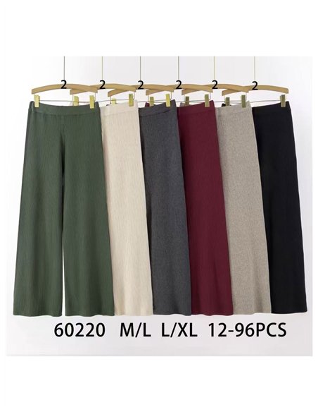 Pantalón recto punto canalé