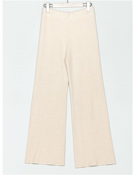 Pantalón recto punto canalé