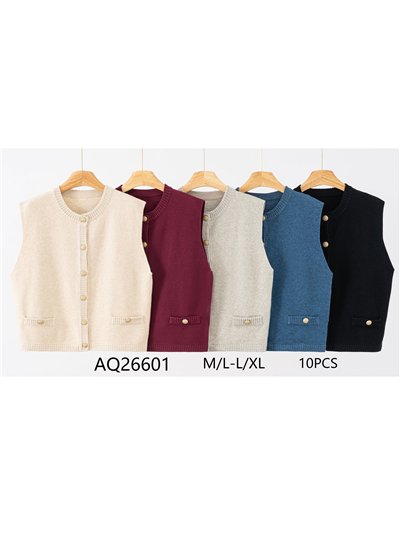 Chaleco punto soft botones dorados 2