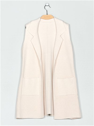 Chaleco largo punto extra cálido bolsillo