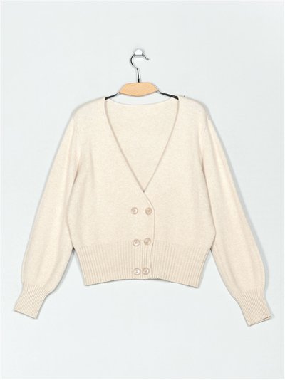Chaqueta punto soft doble botonadura