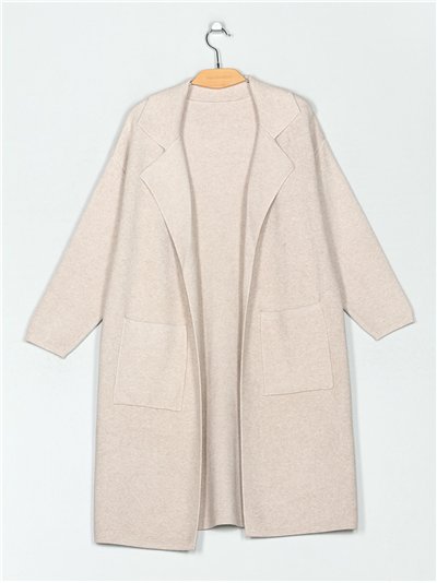 Cárdigan largo amplio punto extra cálido