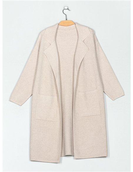 Cárdigan largo amplio punto extra cálido