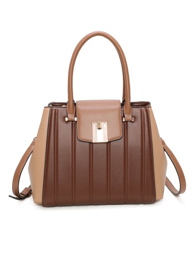 Bolso tote acolchado detalle metálico