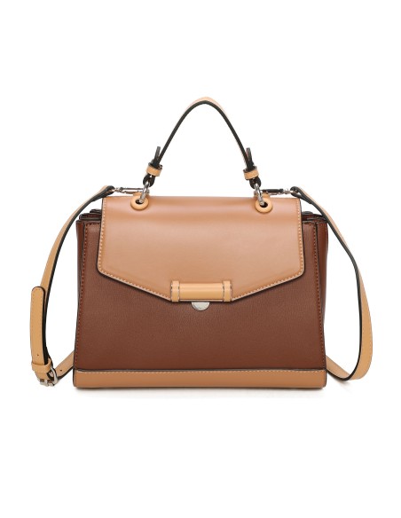 Borsa tote con dettaglio metallico combinato - DJ-8823-2