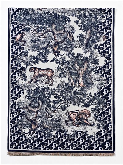 Bufanda estampada desflecada