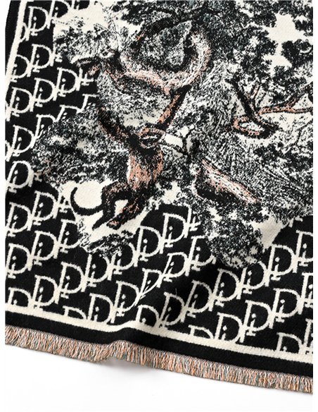 Bufanda estampada desflecada