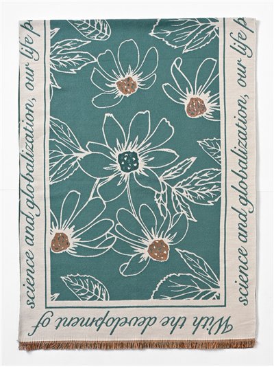 Bufanda flores desflecada