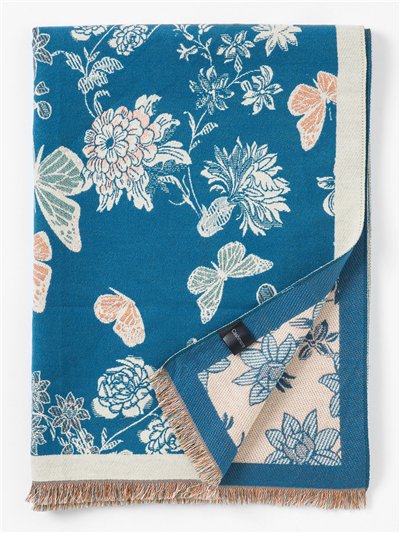 Bufanda floral desflecada