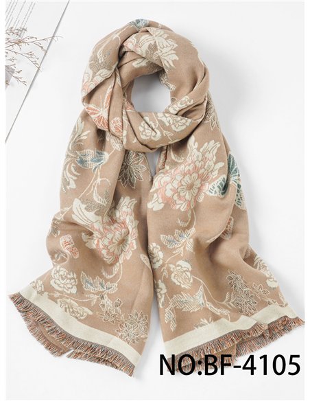 Bufanda floral desflecada