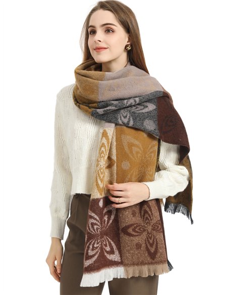 Bufanda estampada desflecada