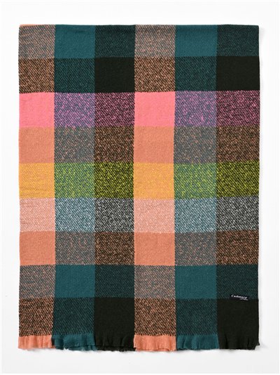 Bufanda cuadros desflecada