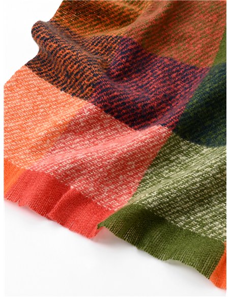 Bufanda cuadros desflecada