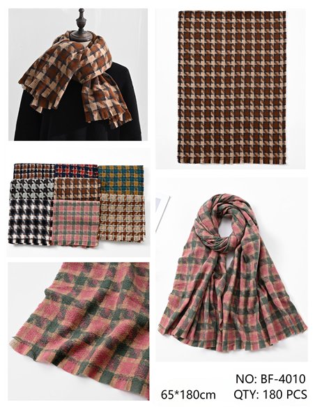 Bufanda pata de gallo desflecada