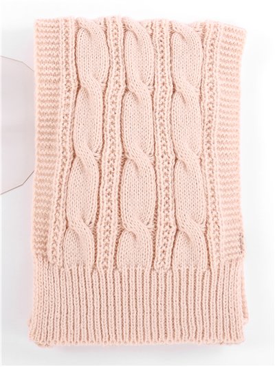 Bufanda punto tacto cachemira trenzas