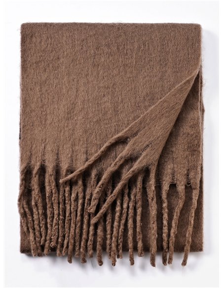 Bufanda punto grueso flecos 