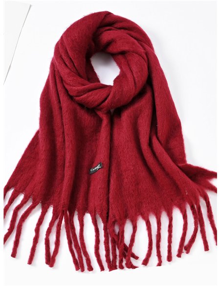 Bufanda punto grueso flecos 