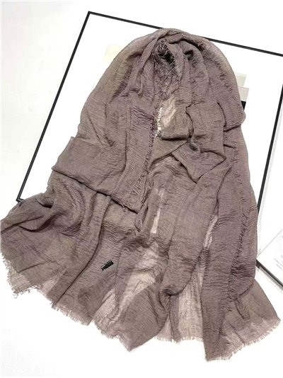 Fular liso arrugado desflecado