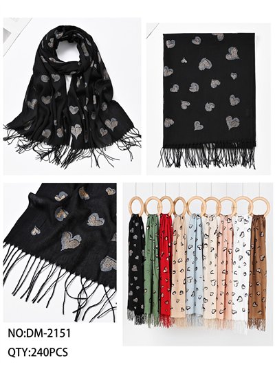 Fular corazoncitos glitter flecos 2