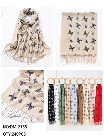 Fular mariposas glitter flecos 2