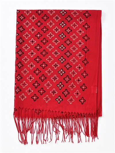 Fular trébol glitter flecos