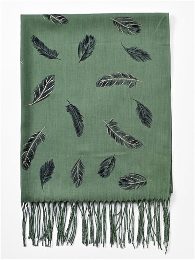 Fular plumas glitter flecos