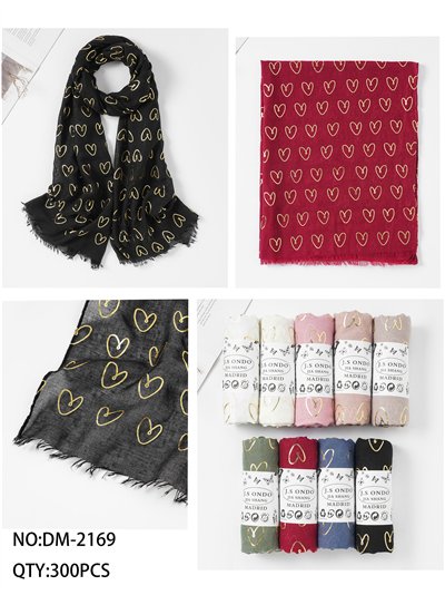 Fular corazones metalizados 2