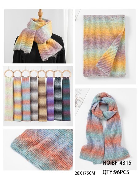 Bufanda efecto degradado punto tacto cachemira