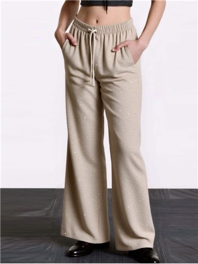 Pantalón recto punto glitter