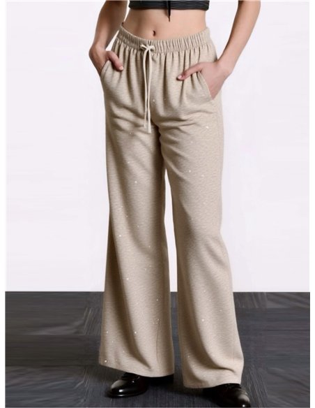 Pantalón recto punto glitter